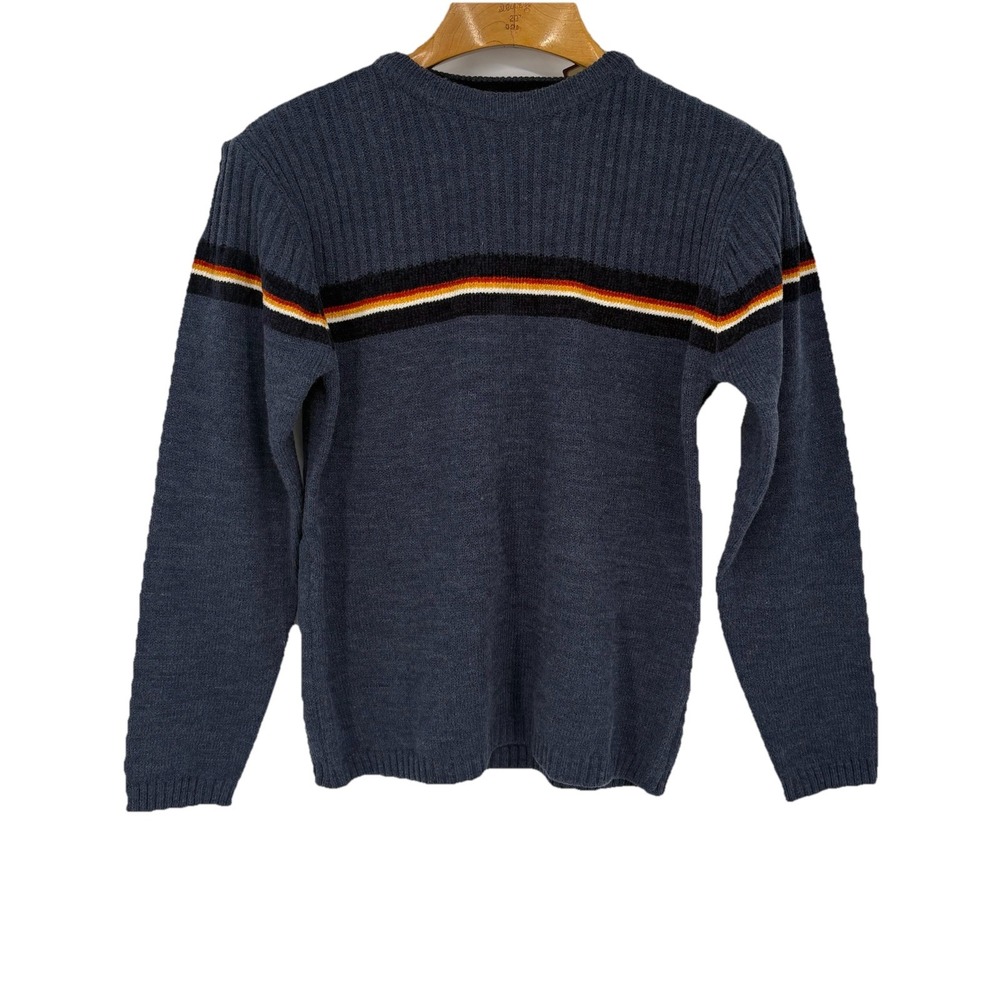Y2K Arizona Jean‎ Company Womens Pullover Sweater Large Blue Stripe Retro Grunge